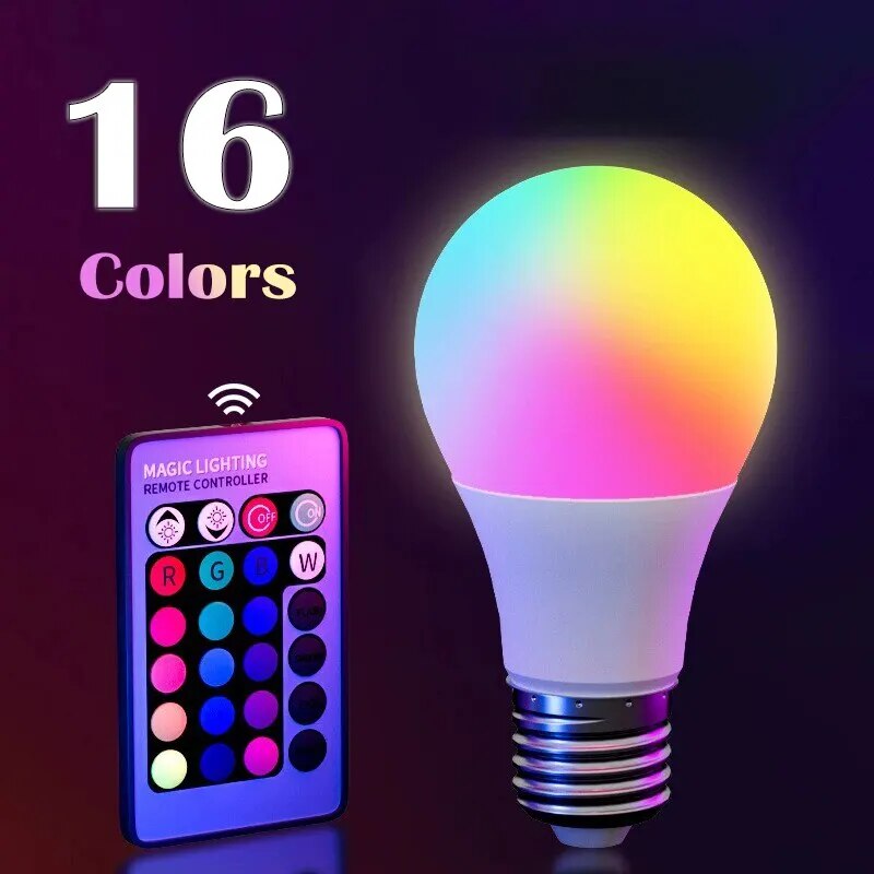 Electronics Gadgets For Home - 16 Colors RGB Bulb LED Multicolor