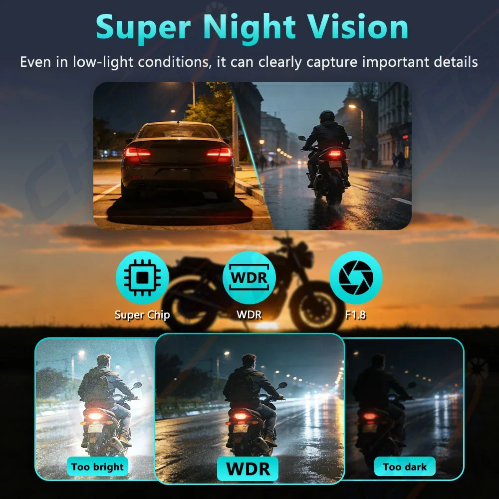 Motorcycle DVR 2K HD WiFi With - Compact Camera Mirrorless review and price