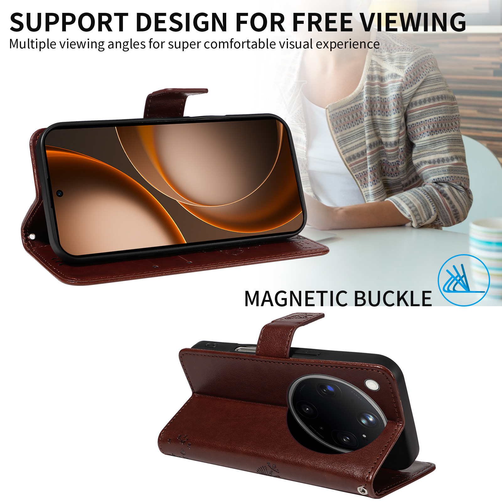 Leather Wallet Flip Case for O - Oppo Find X8 review and price